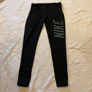 Nike Activewear Pants Womens Medium Black Dri Fit Spandex Blend